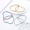 peach heart earrings circle jewelry simple pendant Earring stainless steel hoop earring 1 Pair Gifts for women girls - Image 5