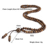 Vintage 108 Wooden Beads Bracelets 6mm Women Men Elastic Beaded Long Necklace Buddhist Prayer Yoga Jewelry Handmade Gift - Image 6