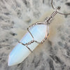 Mix Crystal Quartz Tiger Eye Onyx Lapis Lazuli Amethyst Opal Hexagonal Faceted Bead Twining Iron Wire Pendant 1PCS - Image 9
