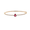 Colorful birthstone red blue green white tear drop CZ bangle bracelet women open cuff bangles - Image 9
