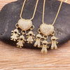 Family Pendant Necklace with Child Figure Combinations and Stone Accents - Image 4