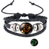12 Zodiac Sign Glow in The Dark bracelet Bangle For Women Men Glass Constellations Charm Leather Rope Chains Jewelry - Image 9