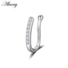 1pc Zirconia Fake Piercing Clip Nose Ring Body Jewelry for Women Ear Cuffs Heart Cross Star Leaf Flowers Clip Nose Rings - Image 18