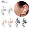1PC Zircon CZ Leaf Heart Star Flower Ear Studs Cartilage Earring for Women Stainless Steel Small Ear Piercing Jewelry - Image 3