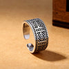 Tibetan Silver Steampunk Vintage Rhomboid Geometric Ring For Men Motorcycle Open Back Ring Adjustable Friendship Gifts - Image 1