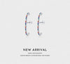 Modian New Trendy Luxury Rainbow Colorful Ear Studs 925 Sterling Silver Sparkling CZ Stud Earrings For Women Girls Jewelry