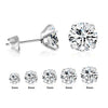 Round Cubic Zirconia Stud Earrings in Stainless Steel 3mm to 8mm - Image 7
