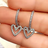 Hollow Out Heart Earrings for Women Full Dazzling CZ Silver Color/Gold Color Love Dangle Earrings Jewelry Gift - Image 5