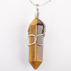 Mix Crystal Quartz Tiger Eye Onyx Lapis Lazuli Amethyst Opal Hexagonal Faceted Bead Twining Iron Wire Pendant 1PCS - Image 18