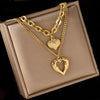 316L Stainless Steel Small Uneven Folds 2 Love Necklace Sense Party Accessories High-quality Gifts - Image 1