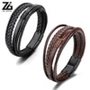 ZG Braided Leather Bracelets for Men in Black and Brown Color Armband Heren with Magnetic Elegent Bangle Male Cool Bracelet - Image 2