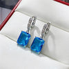Classic 4 Claws Square Shape Women Drop Earring with Small Hoop Ladies Earring Shine Cubic Zirconia Jewelry - Image 7