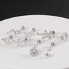 Surgical Steel Labret Stud with Cubic Zirconia Top for Lip Cartilage Helix and Conch 16G - Image 3
