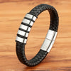 Braided Rope Black Leather Stainless Steel Men's Bracelet Charm Magnetic Jewelry Accessories - Image 3