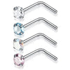 Surgical Steel Nose Stud Set 4 Pieces 20G in L Shape Screw and Bone - Image 32