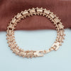 Women Carve Beads Geometric Rose Gold Color Strand Round Ball Chains Bracelets - Image 2