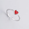 Romantic Red Heart Enamel Ring Silver Color For Charm Women Wedding Party Jewelry 2020Cute Gifts - Image 3