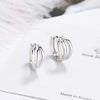 Silver Color Design Three-layer Twisr Rope Hoop Earrings Tiny Mini Circle Earrings For Women Jewelry - Image 7
