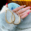 Hollow Waterdrop Shape Big Hoop Earrings For Women Basketball Statement Earrings Hoops Punk Jewelry Gift - Image 5