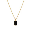 316L Stainless Steel Minimalist Rectangular Pendant Korean Black Epoxy Women's Gold Necklace Long Jewelry Gift - Image 6