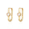 Crmya Gold Silver Filled Heart Hoop Earrings CZ Zircon Long Chain Stud Earings For Women Girls Jewelry - Image 9