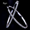 30-100mm Hoops Earrings With Rhinestone Circle Crystal Earrings Big Basketball Wives CZ Hiphop Earrings Women - Image 1