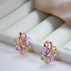 Rose Gold Color English Earrings for Women Colorful Zircon Accessories Ethnic Bride Daily Jewelry - Image 4