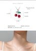 Modian Trendy 925 Sterling Silver Fruit Red Crystal Cherry Pendant  Necklace for Women Link Chain Necklace Original Fine Jewelry