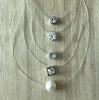 Sumeng Personality Square Imitation Pearl Crystal Zircon Necklace Invisible Transparent Fishing Line Necklace Women - Image 1