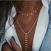 Boho Multi-level Crystal Geometry Star Moon Lock Necklace For Women Vintage Pendants Necklaces Chokers Jewelry Gift - Image 7