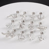 Surgical Steel Labret Stud with Cubic Zirconia Top for Lip Cartilage Helix and Conch 16G - Image 4
