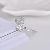 Buyee Silver Female Ring Finger White Zircon A-Z Letter Open Ring for Women Party Jewelry Circle - Image 2