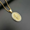 Virgin Mary Prayer Pendant Necklaces Gold Color 316L Stainless Steel with Rhinestone Women/Men Jewelry - Image 9