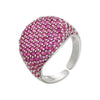 Wide Dome Pave CZ Statement Ring Gold Silver Plated Brass Multi-color Crystal Open Adjustable for Women Jewelry - Image 15