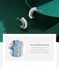 Modian Luxury Turquoise Ear Studs Real 925 Sterling Silver Pearl Charm Female Sparkling Stud Earrings For Women Brand Jewelry