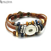 7 Colors Strand Adjustable Interchangeable 190 Leather Bangle Fit 12mm 18mm Snap Button Bracelet Charm Jewelry Women Men - Image 1
