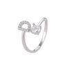 Buyee Silver Female Ring Finger White Zircon A-Z Letter Open Ring for Women Party Jewelry Circle - Image 7
