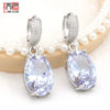 Oval Large Pink Opal Dangle Earrings For Women Wedding Jewelry Rose Gold Color Zirconia Eardrop - Image 7