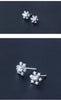 Modian Winter Simple Snowflake 3 Color Clear CZ Jewelry 925 Sterling Silver Wedding Stud Earrings For Women Brincos