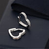 Silver Color Hoop Earrings for Women Charm Simple Heart Zircon Earrings Wedding Jewelry Gift Accessories - Image 3