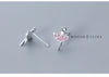 Modian Sparkling Pink AAA Zircon Stud Earrings for Women Elegant Dancer 925 Sterling Silver Europe Fine Jewelry Brincos