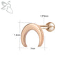 ZS 3 Color Rose Gold Moon Stud Earrings for Women Stainless Steel Cartilage Helix Piercing Earrings Steel Gold Ear Stud Jewelry - Image 2
