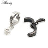 2pc Punk Stainless Steel Heart Star Cross Dangle Ear Clip Cuff Circle Earrings For Men Women No Pierced Fake Ear Jewelry - Image 4