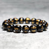 Black Stone Bead Bracelet with 6 mm 8 mm 10 mm or 12 mm Beads - Image 3