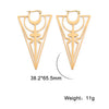 Vintage Triangle Hoop Earrings for Women Cross Stainless Steel Jewelry Moon Accessories Birthday Mother Gifts - Image 11