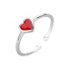 Romantic Red Heart Enamel Ring Silver Color For Charm Women Wedding Party Jewelry 2020Cute Gifts - Image 2