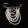 Handmade Metal Pearl Chain Greek Sorority Rhinestone Initial Number1 To Number 31 Brooches Apparel Jewelry - Image 27