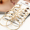 6 Pairs Big Circle Hoop Earrings Set For Women Gold Silver Color Round Earring Wedding Party Ear Jewelry Gift - Image 7