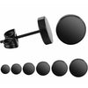 Round Black or Silver Stainless Steel Stud Earrings in 3 mm to 8 mm Sizes - Image 1