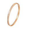 Classic Inlay 18 Zircon Bangle For Women Stainless Steel Gold Color Bracelet Cuff Simple Feminina Jewelry - Image 8